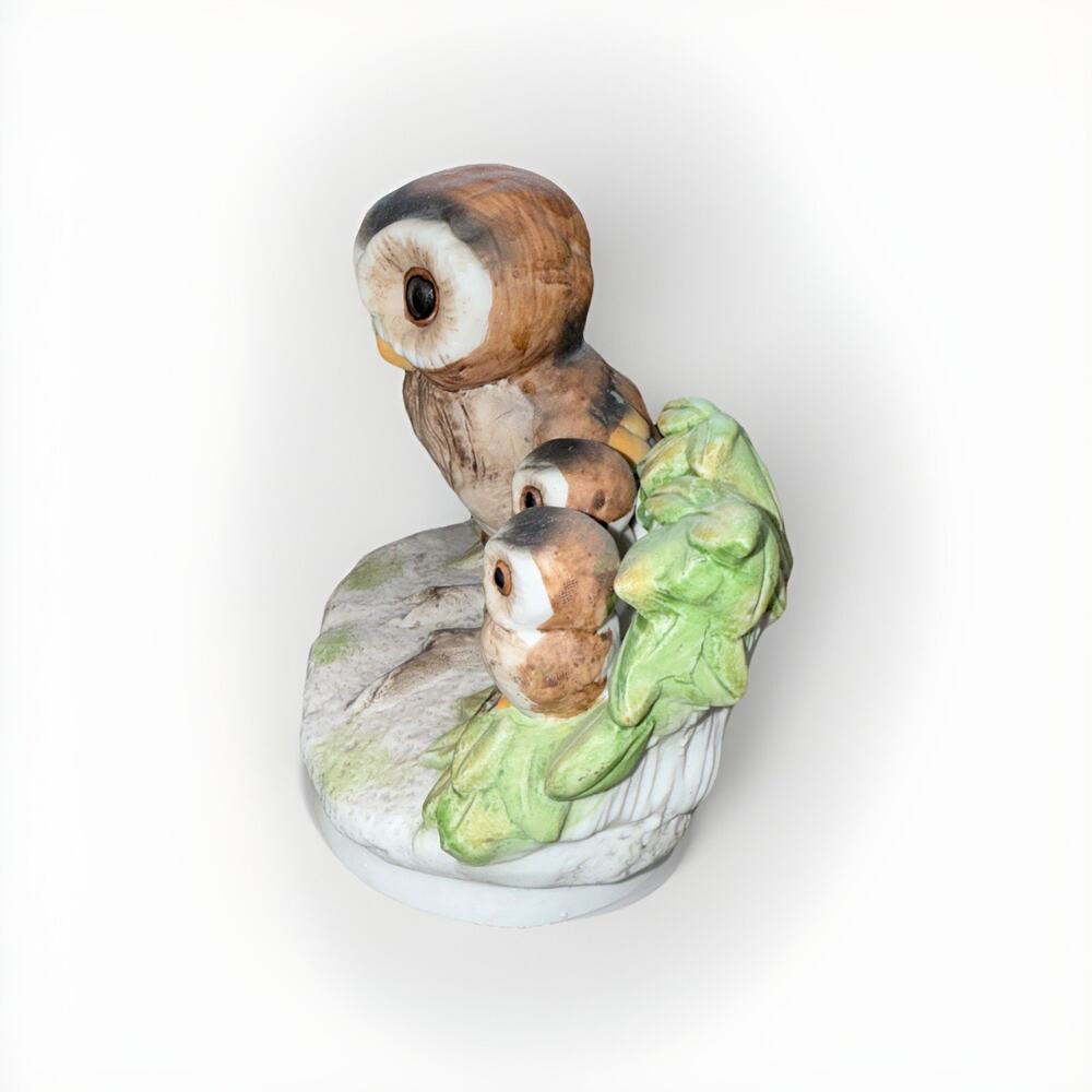 Vintage Ardco Porcelain Owl Family figurine Fine Quality Dallas Collection 4x4 - Picture 4 of 5